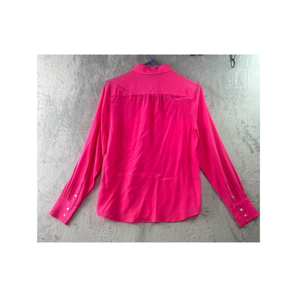 J.Crew “Blythe” Silk Button-Down Blouse • Hot Pink • Size 6 - Picture 2 of 6